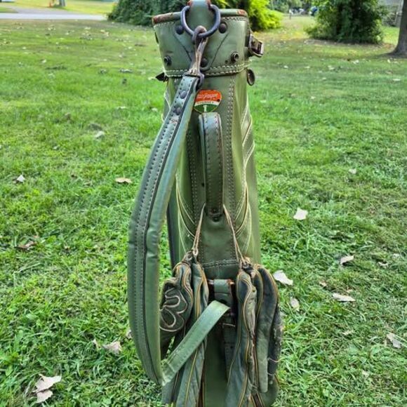 Vintage MacGregor Tourney Carry Golf Bag w/Strap & Vintage Wilson Headcovers - Picture 1 of 10